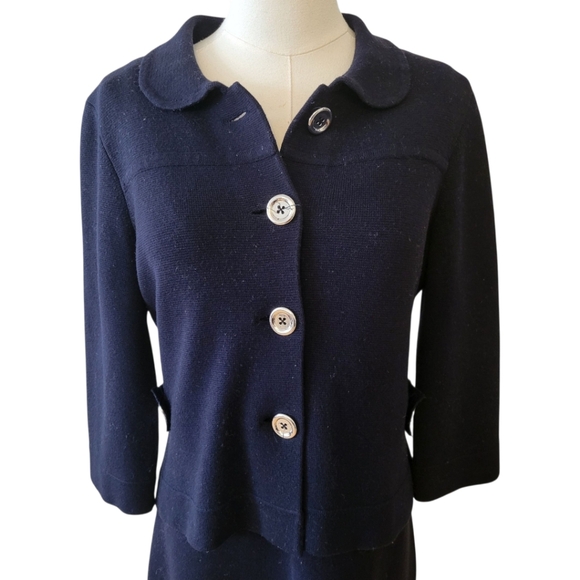 Banana Republic Blue 2 Piece Sweater Knit Suit Size 8 - Picture 2 of 9